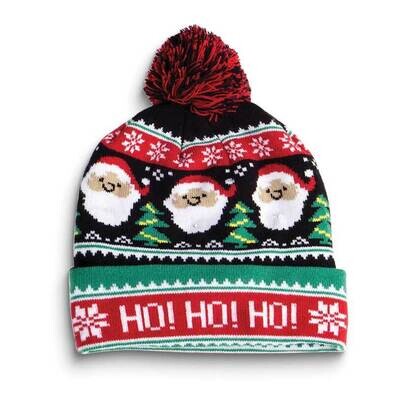 Ho Ho Ho Santas with Trees LED Beanie Hat GM25277, MPN: GM25277, 788089167738
