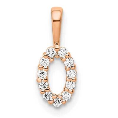 Diamond Number 0 Pendant 14k Rose Gold PM8369-0-011-RA, MPN: PM8369-0-011-RA, 196904069554