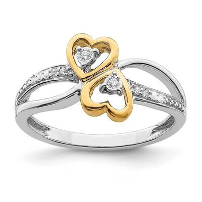 Double Heart Diamond Ring 14k Two-Tone Gold Polished RM8420-004-YWA, MPN: RM8420-004-YWA,