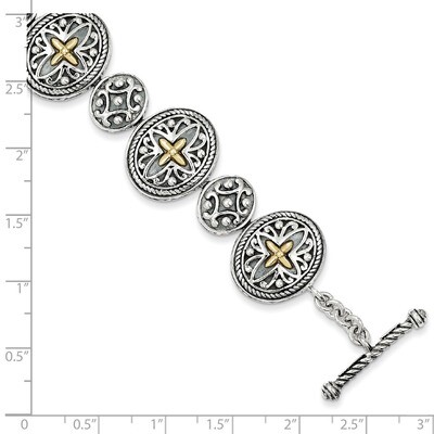 8 Inch Bracelet Sterling Silver &amp; 14k Gold QTC294, MPN: QTC294, 883957503981