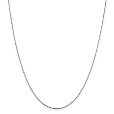 18 Inch 1mm Round Snake Chain Sterling Silver Rhodium-plated QSN030R-18, MPN: QSN030R-18, 883957753…