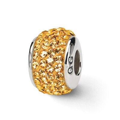 Orange Full Swarovski Crystal Bead Sterling Silver QRS1984, MPN: QRS1984, 883957514970