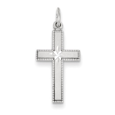 Diamond-cut Cross Pendant 14k White Gold K397, MPN: K397, 883957247373