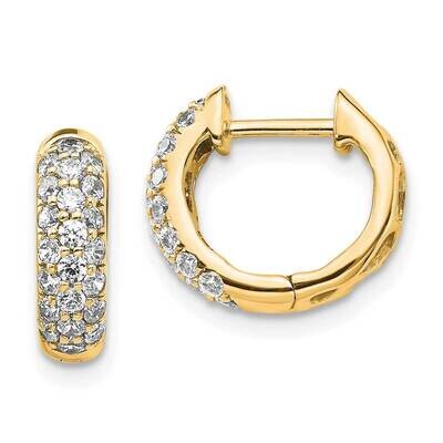 Diamond Hinged Hoop Earrings 14k Yellow Gold EM5386-062-YA, MPN: EM5386-062-YA, 883957206233