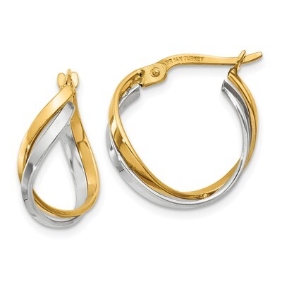 Polished Twisted Hoop Earrings 14k Two-Tone Gold TF678, MPN: TF678, 886774562377