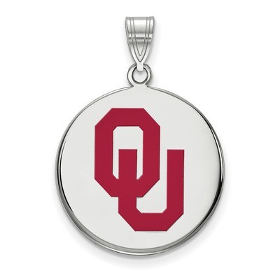 University of Oklahoma Large Enamel Disc Pendant Sterling Silver SS039UOK, MPN: SS039UOK, 886774764…