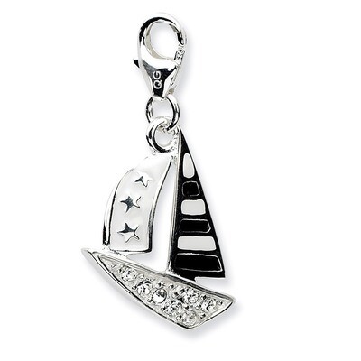 3-D Enameled SailboatCharm Sterling Silver QCC548 by Amore La Vita, MPN: QCC548, 883957335124
