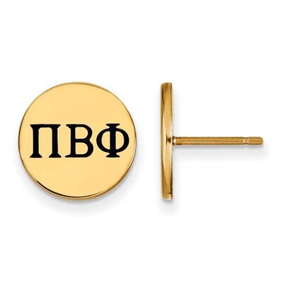 Pi Beta Phi Enameled Post Earrings Gold-plated Silver GP033PBP, MPN: GP033PBP, 886774935867