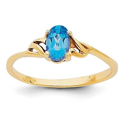 Blue Topaz Birthstone Ring 14k Gold XBR141, MPN: XBR141, 883957413303