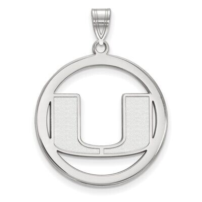 University of Miami L Pendant in Circle Sterling Silver SS034UMF, MPN: SS034UMF, 886774725673