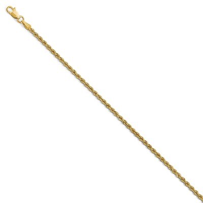 Leslie&#39;s 2.25mm Handmade Regular Rope Chain 7 Inch 14k Gold HB-7227-7, MPN: 7227-7, 191101849800