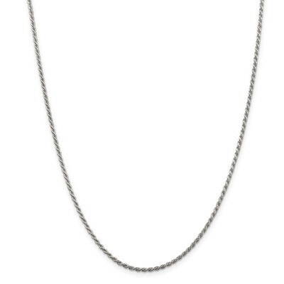 28 Inch 1.75mm Diamond-cut Rope Chain Sterling Silver QDC030-28, MPN: QDC030-28, 886774119458
