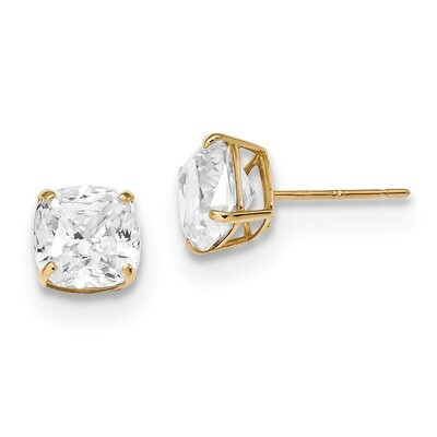 7x7 Cushion Cut CZ Diamond Studs Post Earrings 14k Gold Polished XE3167CZ Diamond, MPN: XE3167CZ, 7…