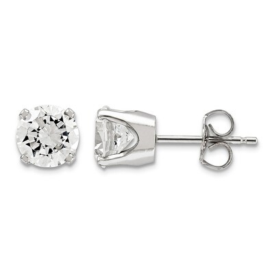 5.75mm Cubic Zirconia stud earrings 14k White Gold XD12WCZ Diamond, MPN: XD12WCZ, 883957087740