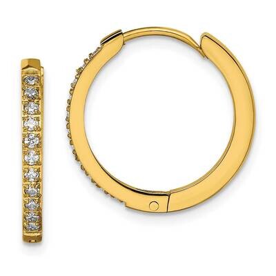 Yellow Ip with Preciosa Crystal Hinged Hoop Earrings Stainless Steel Polished SRE1519, MPN: SRE1519…