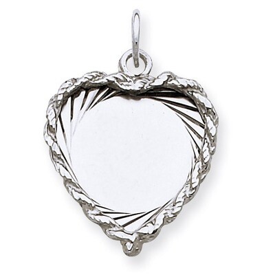 Heart Disc Charm Engravable Sterling Silver QM395/18, MPN: QM395/18, 883957540658