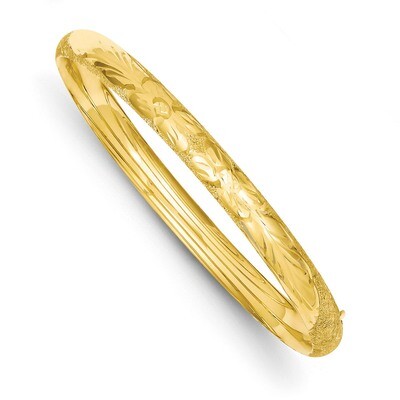 4/16 Oversized Laser Cut Hinged Bangle Bracelet 14k Gold LZ4/16O, MPN: LZ4/16O, 886774102566