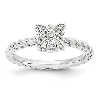 Diamond Angel Ring Sterling Silver Polished QSK1844, MPN: QSK1844, 886774375755