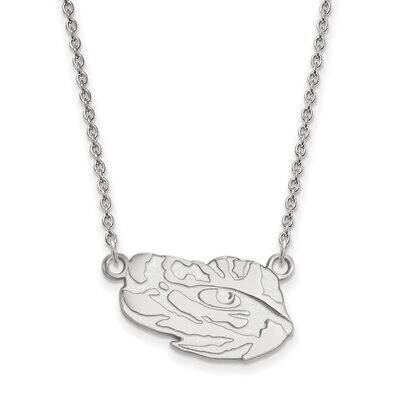 Louisiana State University Small Pendant with Chain Necklace 10k White Gold 1W069LSU-18, MPN: 1W069…