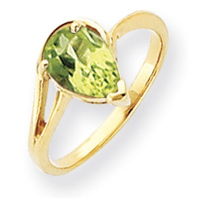 Peridot Ring 14k Gold 9x6mm Pear Y4616PE, MPN: Y4616PE, 883957463841