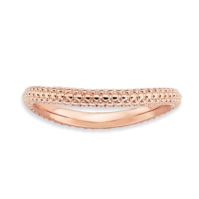 Pink-plate Wave Ring - Sterling Silver Polished QSK686, MPN: QSK686, 886774175966