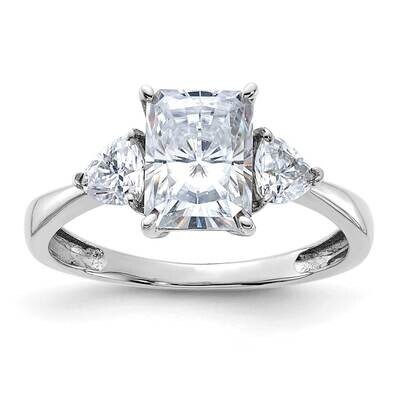 2 1/5ct. Three Stone D E F Pure Light Moissanite Engagement Ring 14k White Gold RM4448E-180-WMP, MP…