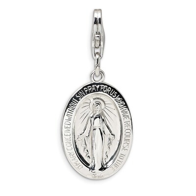 Miraculous Medal Charm - Sterling Silver QCC498 by Amore La Vita, MPN: QCC498, 883957334554