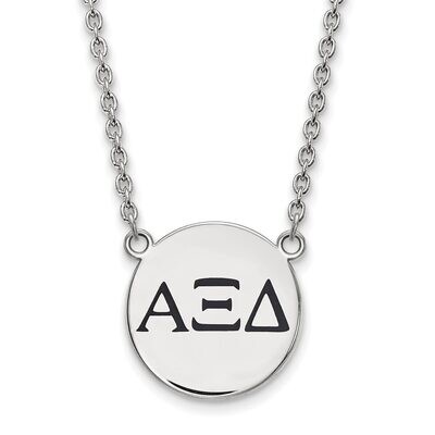 Alpha Xi Delta Small Enameled Pendant with 18 Inch Chain Sterling Silver SS017AXD-18, MPN: SS017AXD…