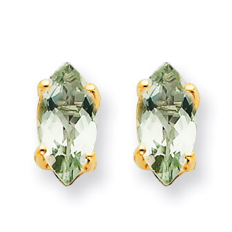 8x4 Marquise Green Quartz Earring 14k Gold XE104CG, MPN: XE104CG, 883957089898