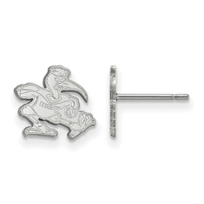 University of Miami x-Small Post Earrings 10k White Gold 1W050UMF, MPN: 1W050UMF, 191101096044
