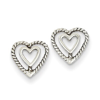 Heart Earrings 14k White Gold K1411, MPN: K1411, 883957010656
