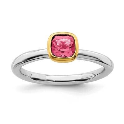 P.Tourmaline Ring Sterling Silver Gold-plated QSK1896, MPN: QSK1896, 191101718632