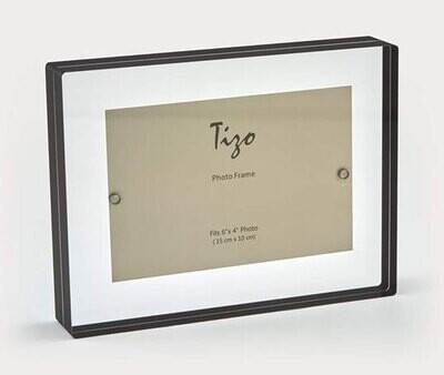 Tizo Acrylic Lucite Photo Picture Frame Black Border Block 4 x 6 Inch HA134BK46, MPN: HA134BK46,