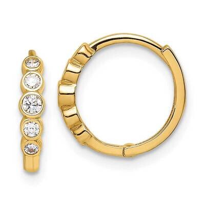 Hinged Hoop Earrings 14k Gold CZ Diamond YE1840, MPN: YE1840, 883957942315