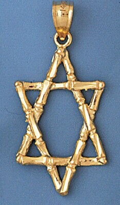 Dazzlers Jewelry Star of David Pendant Necklace Charm Bracelet in Yellow, White or Rose Gold 9162, …