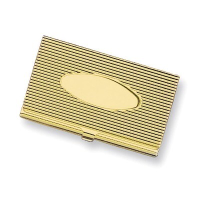 Brass-plated Ribbed Business Card Case GL8029, MPN: GL8029, 788089024802