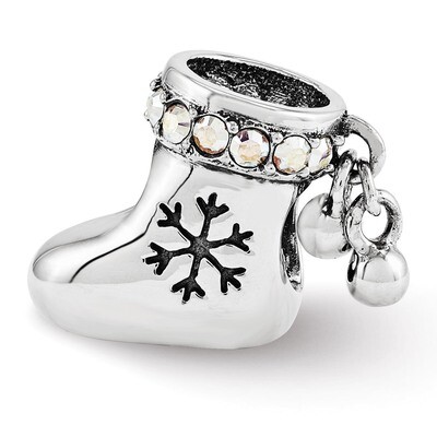 Swarovski Elements Christmas Stocking Bead - Sterling Silver QRS3344, MPN: QRS3344, 886774964430