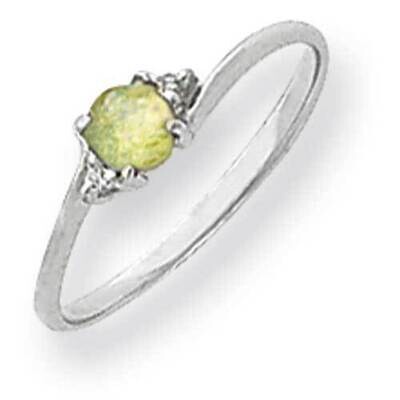 4mm Peridot Diamond Ring 14k White Gold Y4713PE_AA, MPN: Y4713PE_AA, 883957602264