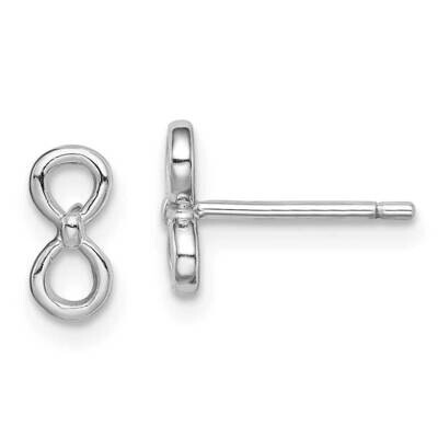 Infinity Post Earrings Sterling Silver Rhodium-plated QE14913, MPN: QE14913, 886774023106