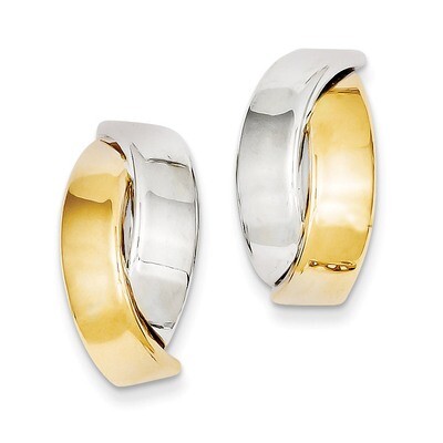 Polished Post Earrings 14k Two-Tone Gold E666, MPN: E666, 883957900155
