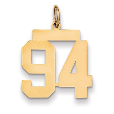 Number 94 Charm 14k Gold Medium Polished LM94, MPN: LM94, 883957138862