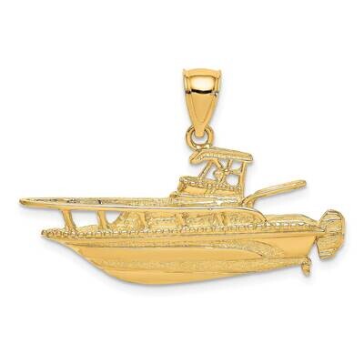 Fishing Boat Charm 14k Gold 2-D K8031, MPN: K8031, 637218052561