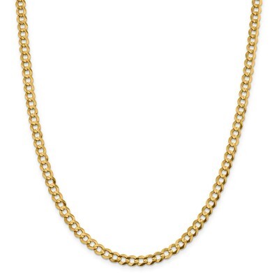 20 Inch 5.9mm Solid Polished Light Flat Cuban Chain 14k Gold LCB150-20, MPN: LCB150-20, 883957113890