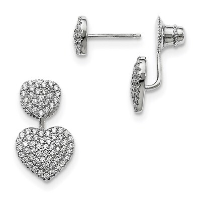 Hearts Post Earrings Sterling Silver CZ QMP1379, MPN: QMP1379, 886774759487