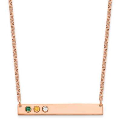 3 Birthstone with 18k Gold Bezel Large Bar Necklace 14k Rose Gold XNA1085/3R, MPN: XNA1085/3R,
