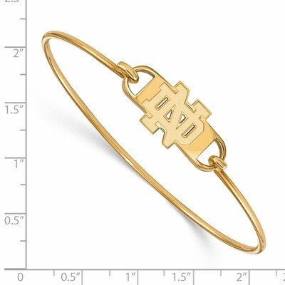 University of Notre Dame Small Ctr Wire Bangle - Gold-plated on Silver GP021UND-7, MPN: GP021UND-7,…