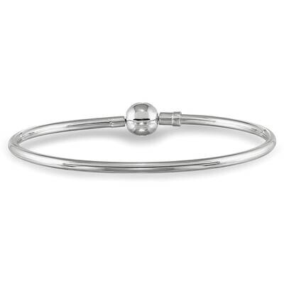 Bangle with a Circle Clasp Bead Sterling Silver QRS3983-8.25, MPN: QRS3983-8.25, 191101208645