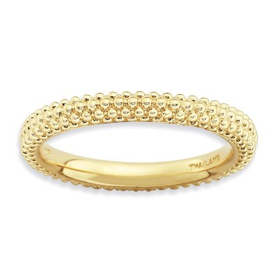 Gold-plated Domed Ring - Sterling Silver QSK879, MPN: QSK879, 886774227986