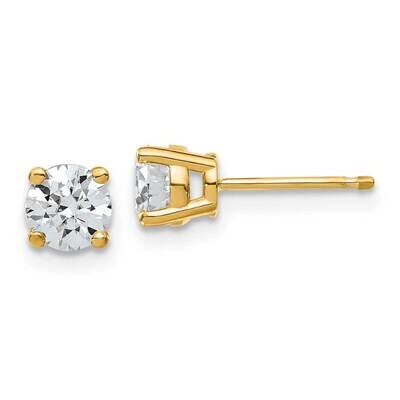 1ct. 5.0mm Round D E F Pure Light Moissanite Earrings 14k Gold YG324-7MP, MPN: YG324-7MP, 191101025…