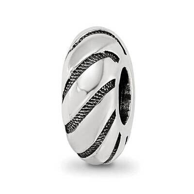 Antiqued Swirl Pattern Bead Sterling Silver QRS4067, MPN: QRS4067,